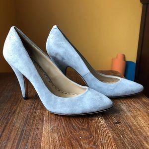 Coach gray suede heels